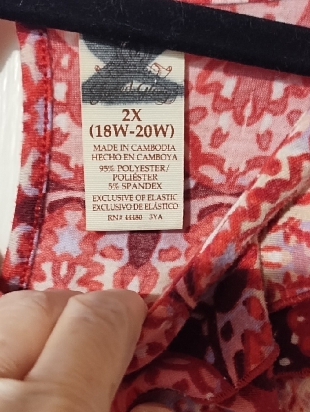 Faded Glory Red Patterned Sleeveless Maxi Dress VGC 2X. - Picture 2 of 8